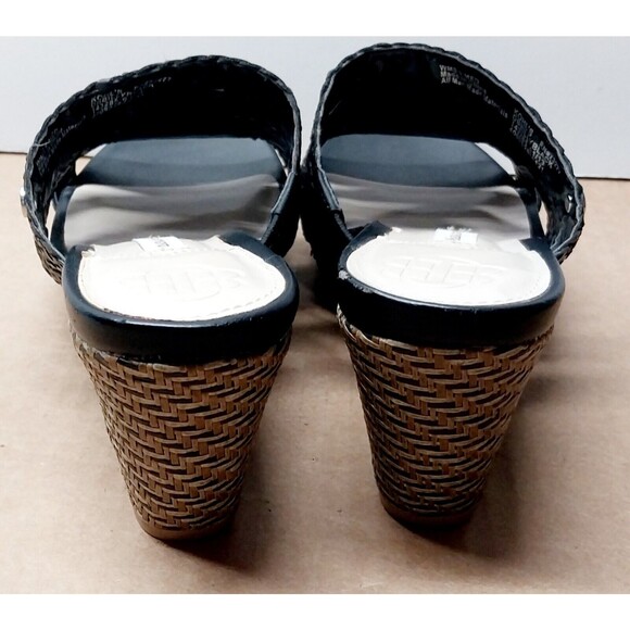 Dana Buchman Women Size 9M Brown Black Billy Strappy Wedge Heel Open Toe SANDALS - Picture 3 of 15